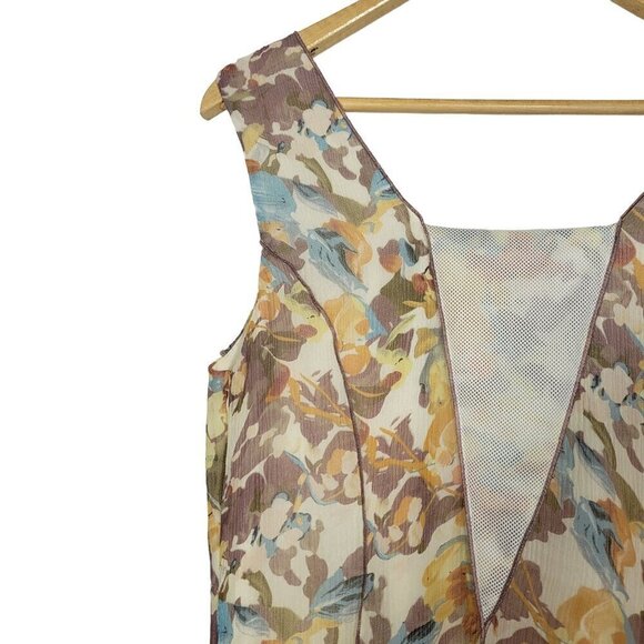 Sundance Women's Evelyn 100% Silk Crepe Slip Dress Watercolor Print Size 12 - Picture 9 of 12